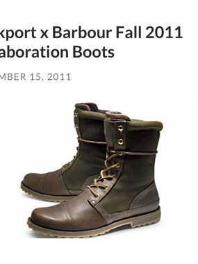 *ISO* Rockport + Barbour Break Trail Cap Toe Boots
